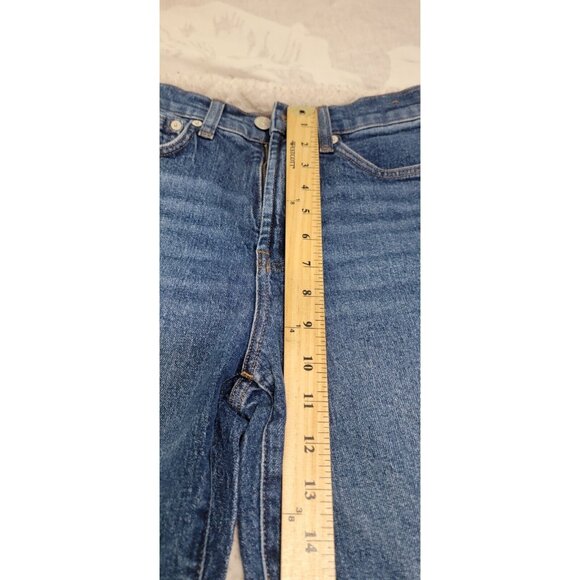 Madewell Womens Blue Denim‎ 90s Straight Leg Jeans Raw Hem High Rise Size 23 - Picture 8 of 11